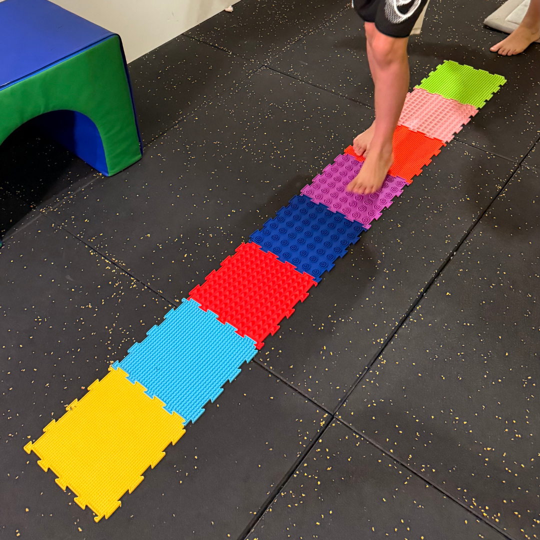 8 Piece colourful textured sensory play tiles