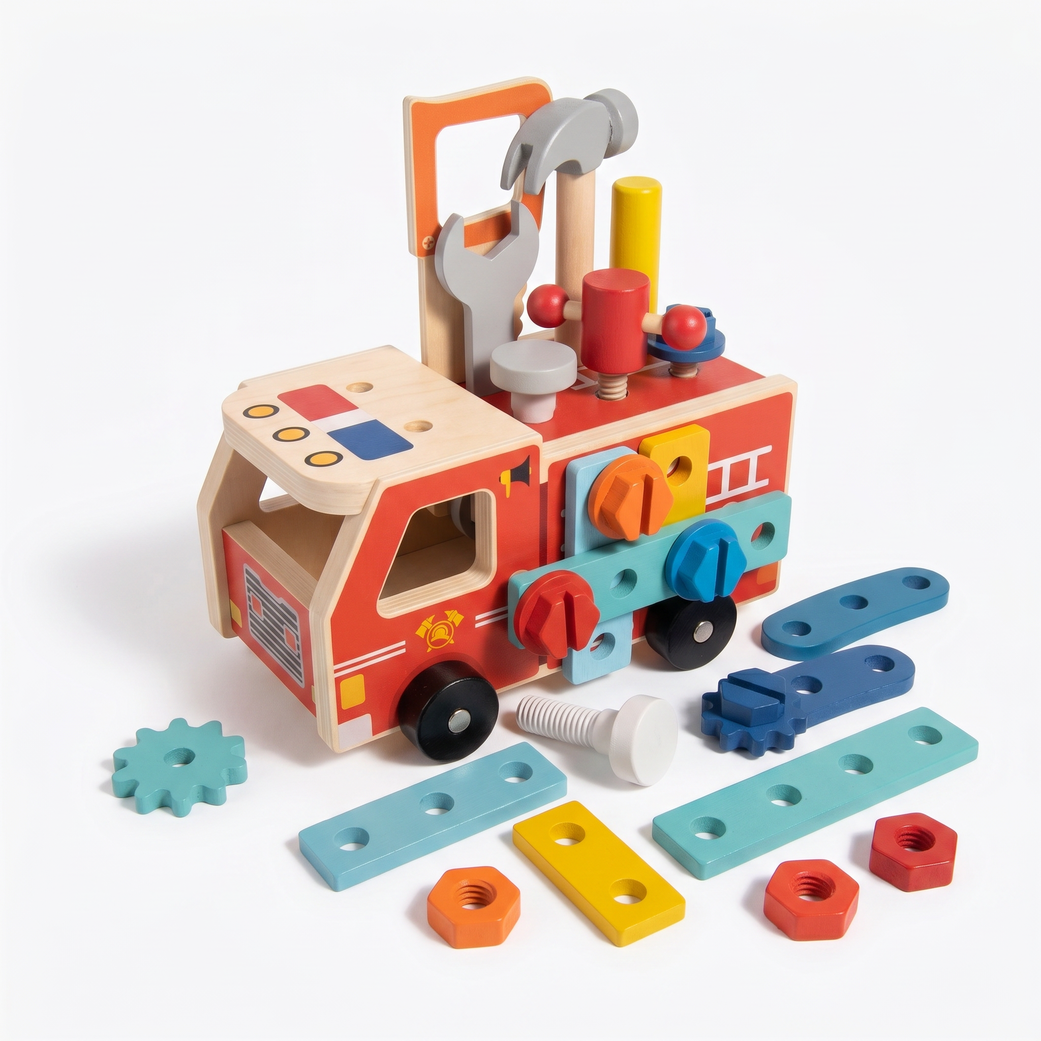 Wooden Fire Engine Tool Cart