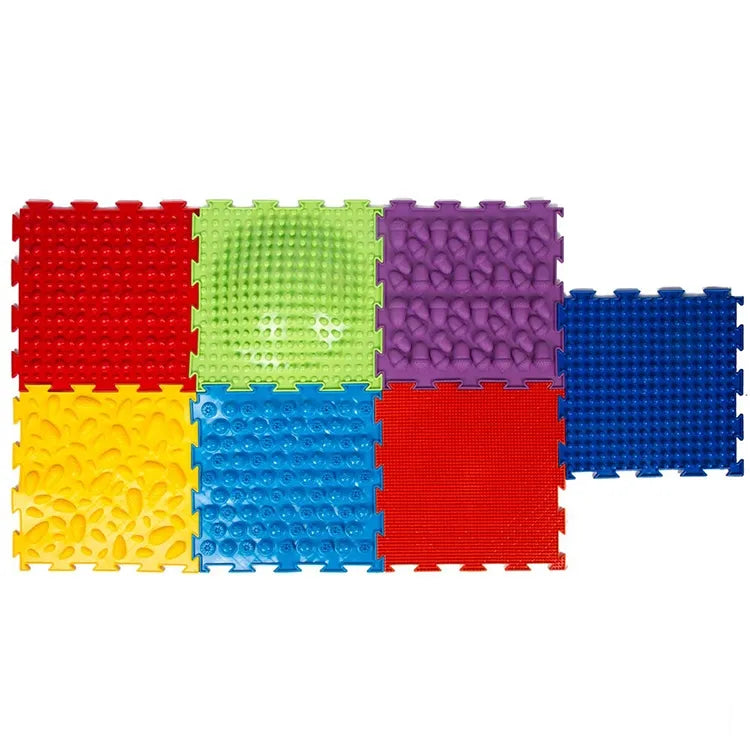 8 Piece colourful textured sensory play tiles