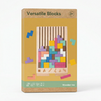 Wooden Tetris Block Puzzle Game with Challenge Cards