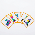 Wooden Tetris Block Puzzle Game with Challenge Cards