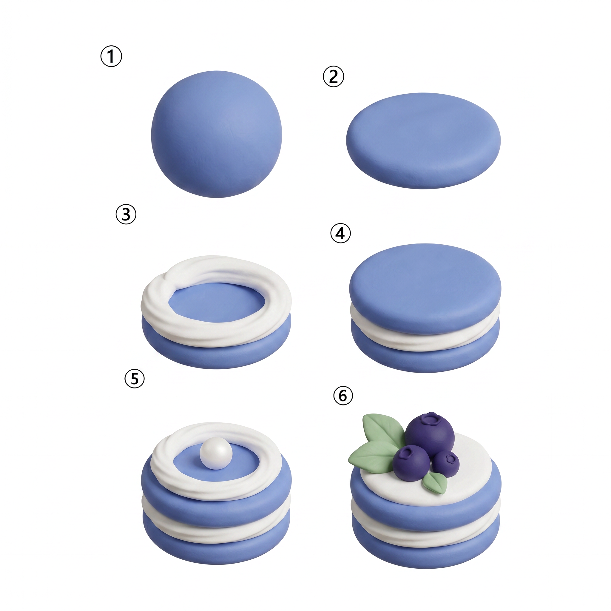 Super Light Clay Kit: Blueberry Cake