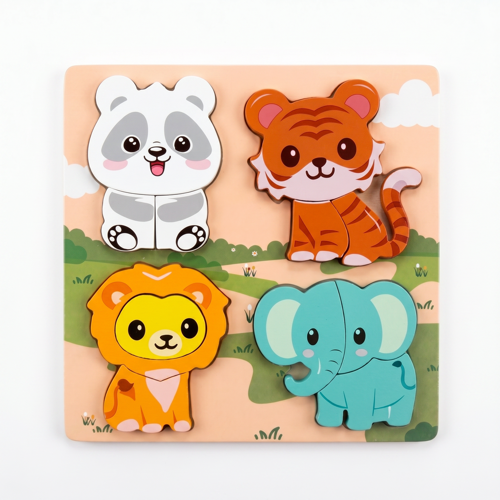 Wooden 4-Piece Puzzle Board Complete Collection (6 Pack)