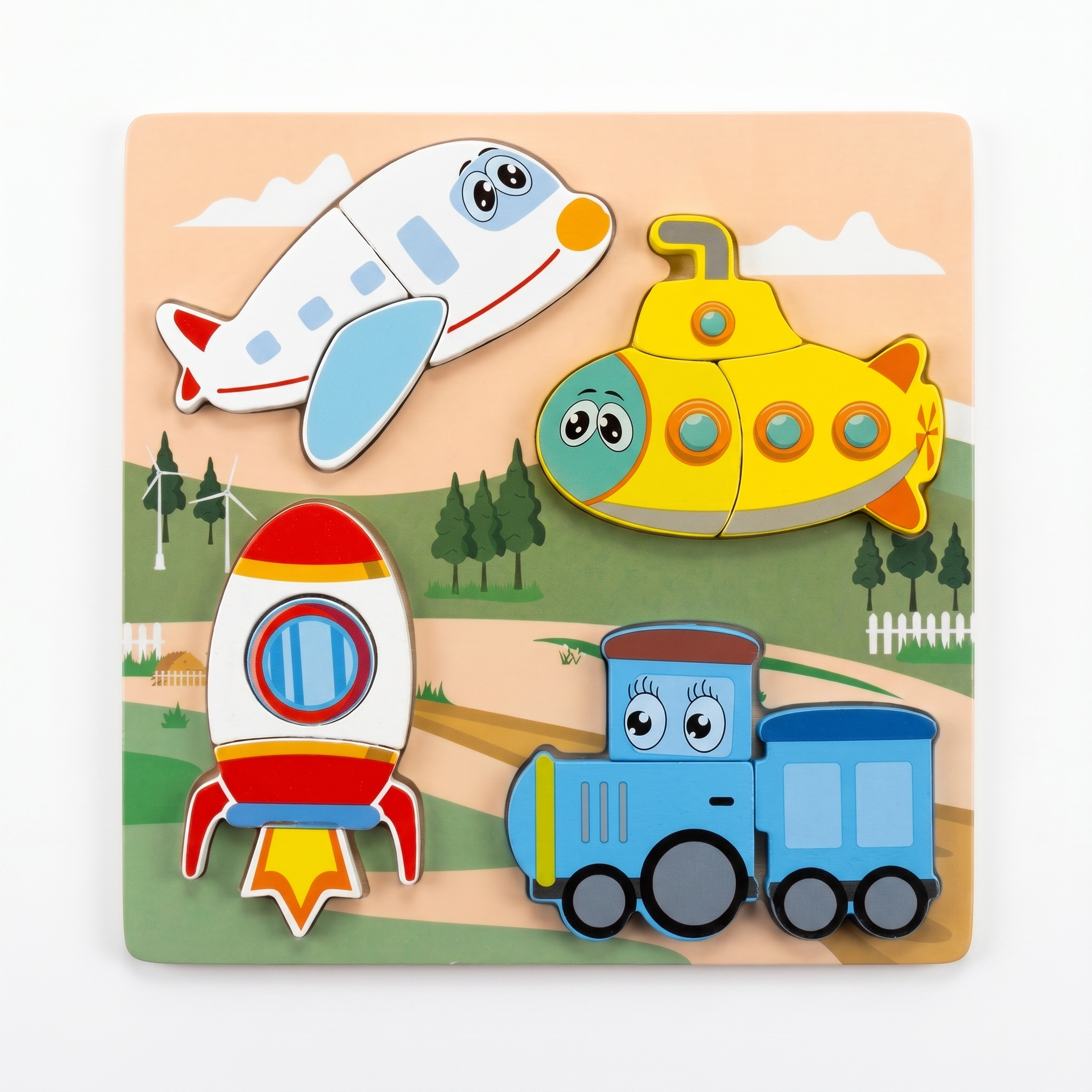 Wooden 4-Piece Puzzle Board Complete Collection (6 Pack)