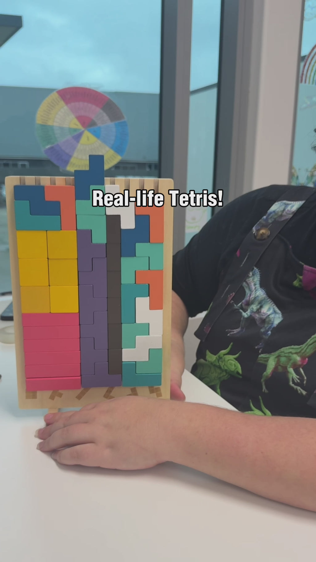 Wooden Tetris Block Puzzle Game with Challenge Cards